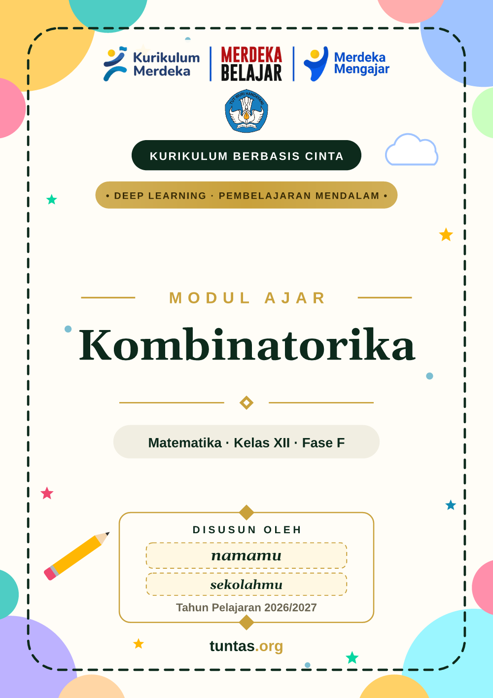 Sampul modul ajar Kombinatorika kelas 12