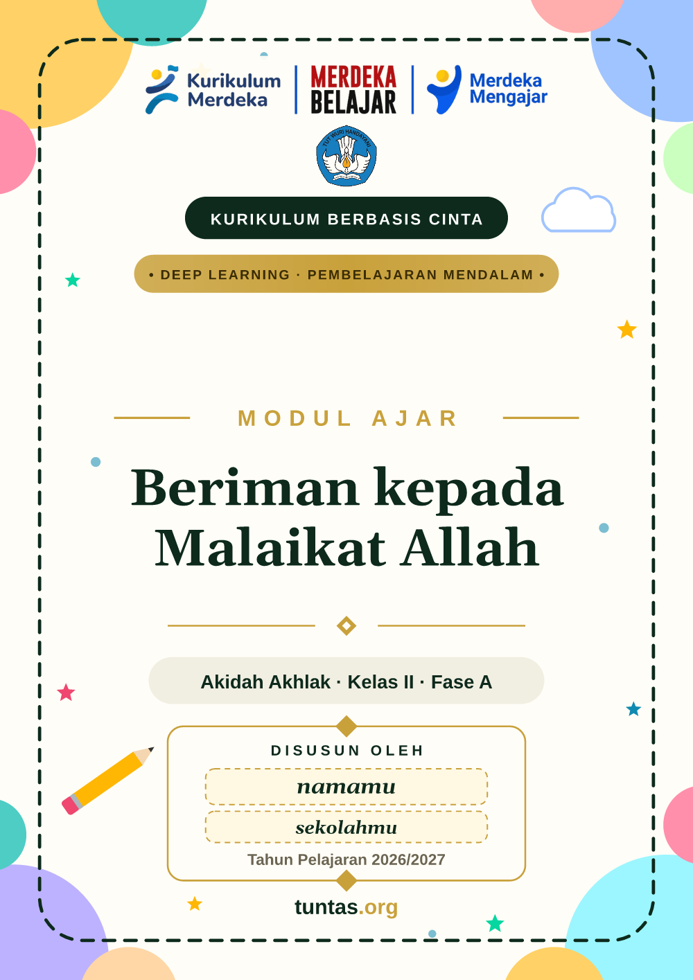 Sampul modul ajar Beriman kepada Malaikat Allah