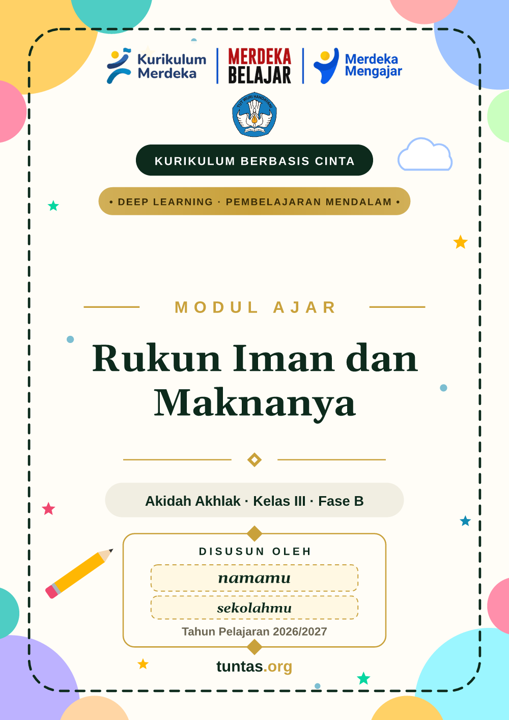 Sampul modul ajar Rukun Iman dan Maknanya kelas 3