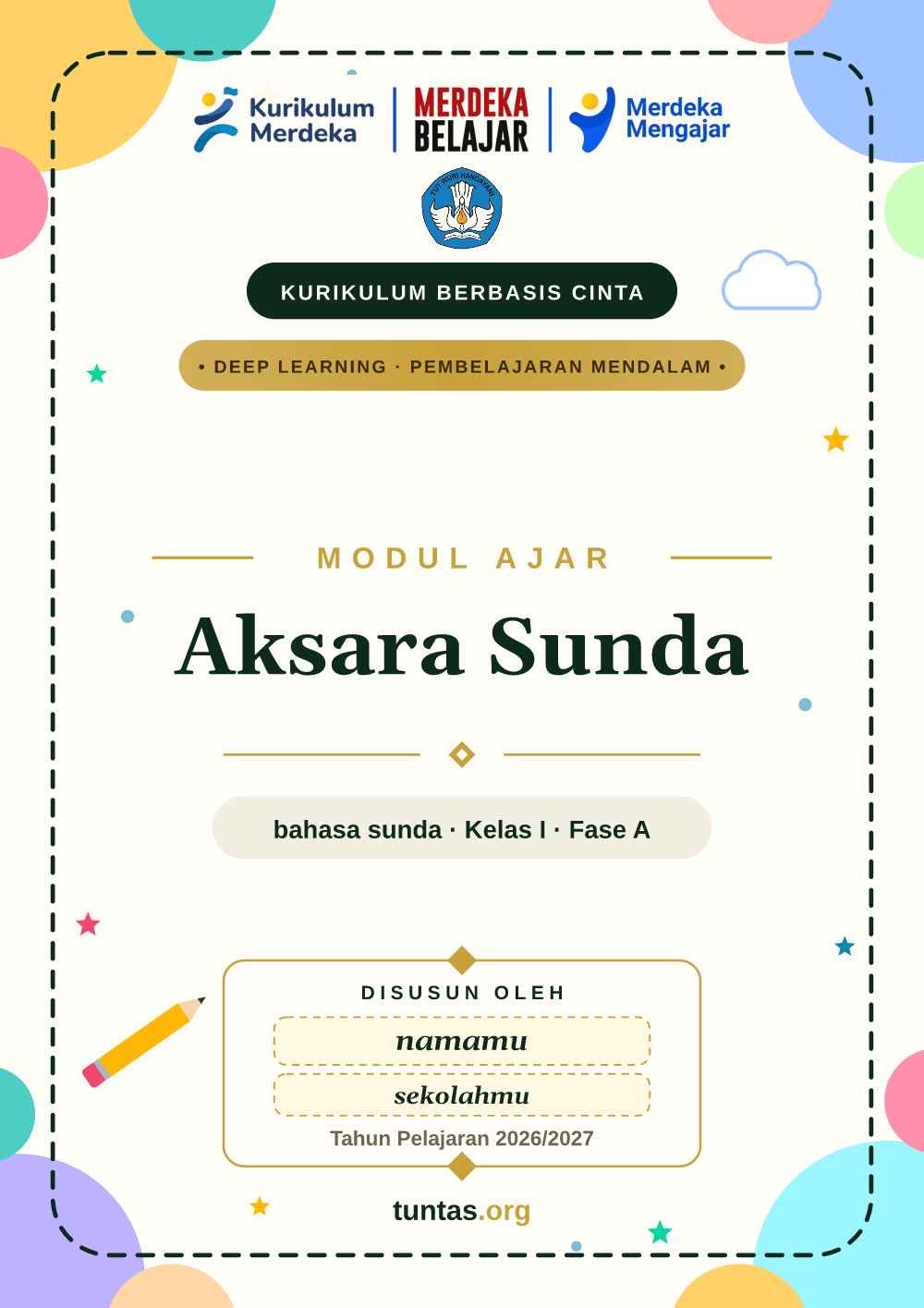 Sampul modul ajar Aksara Sunda