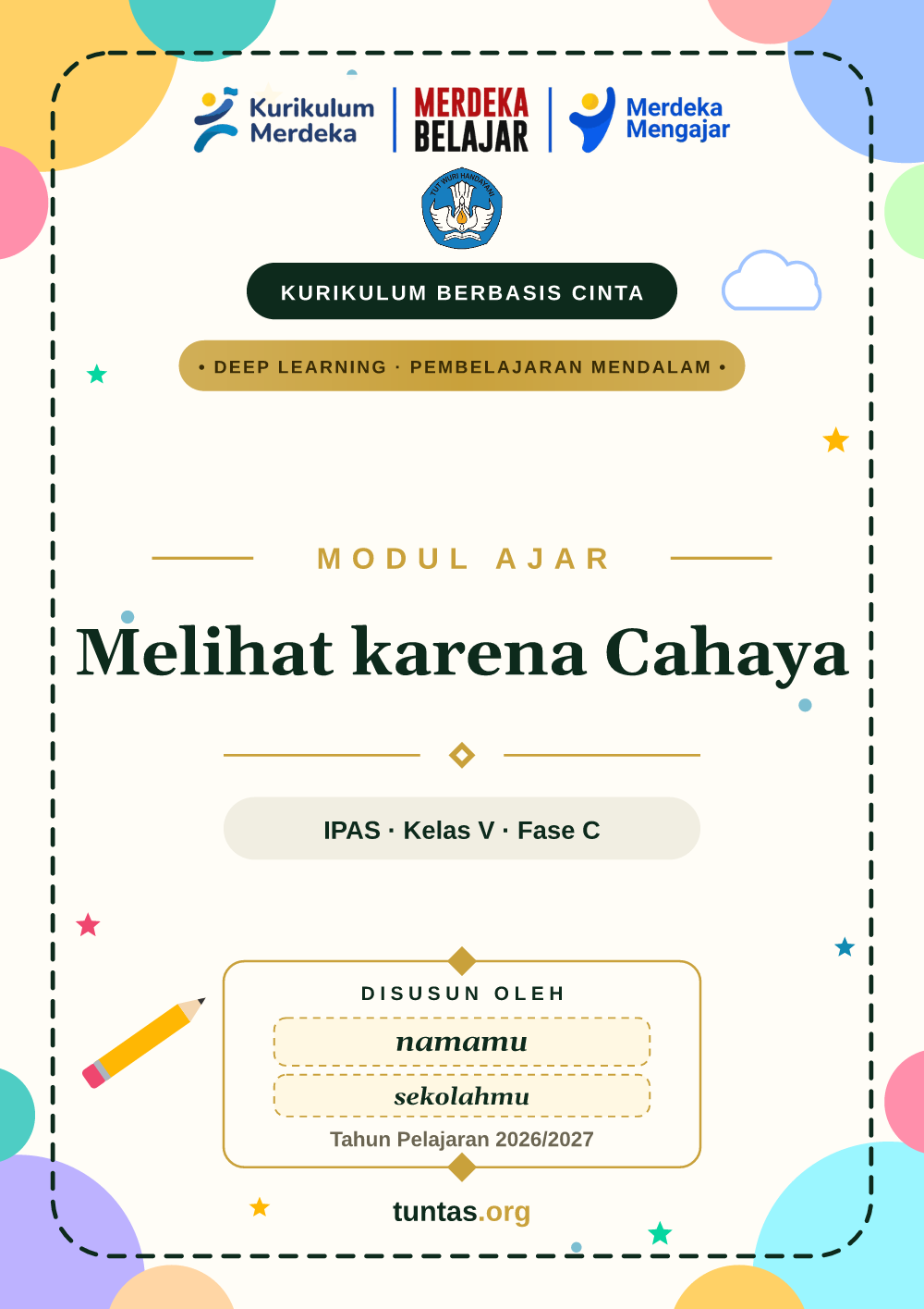 Sampul modul ajar Melihat karena Cahaya kelas 5