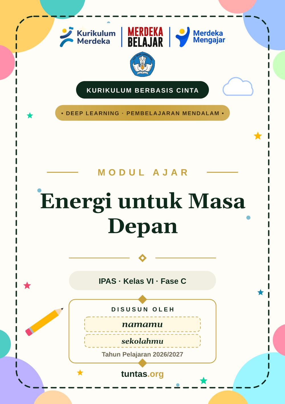 Sampul modul ajar Energi untuk Masa Depan
