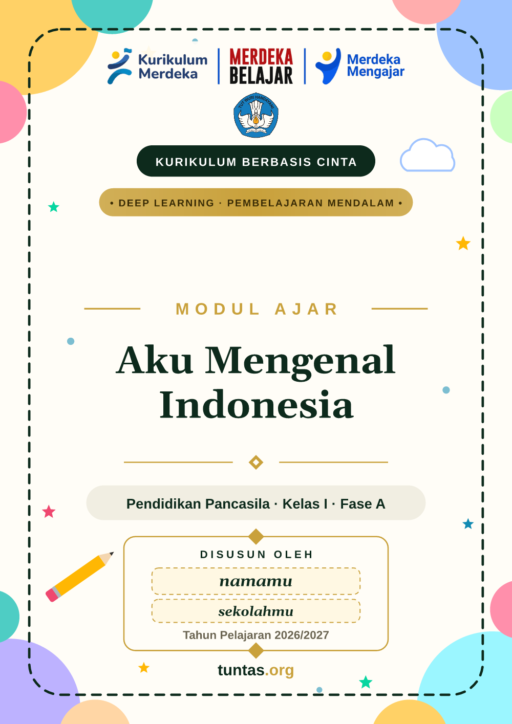 Sampul modul ajar Aku Mengenal Indonesia kelas 1