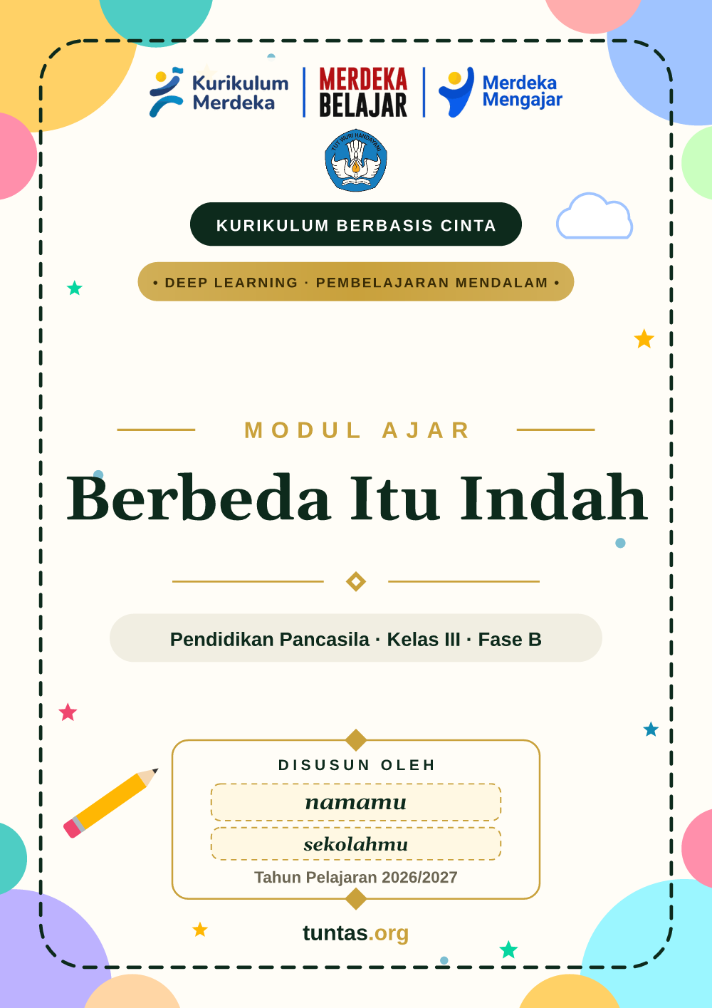 Sampul modul ajar Berbeda Itu Indah kelas 3