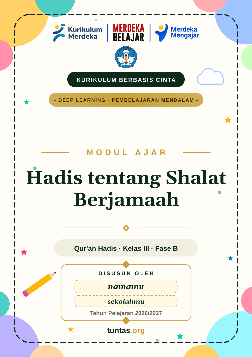 Sampul modul ajar Hadis tentang Shalat Berjamaah