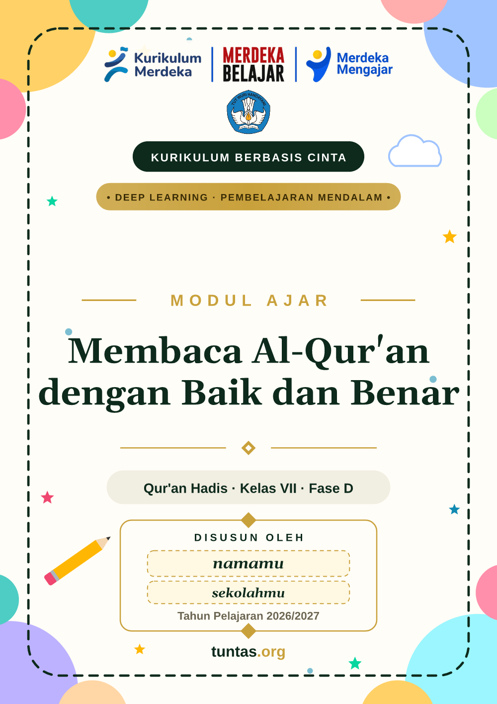 Sampul modul ajar Membaca Al-Qur'an dengan Baik dan Benar