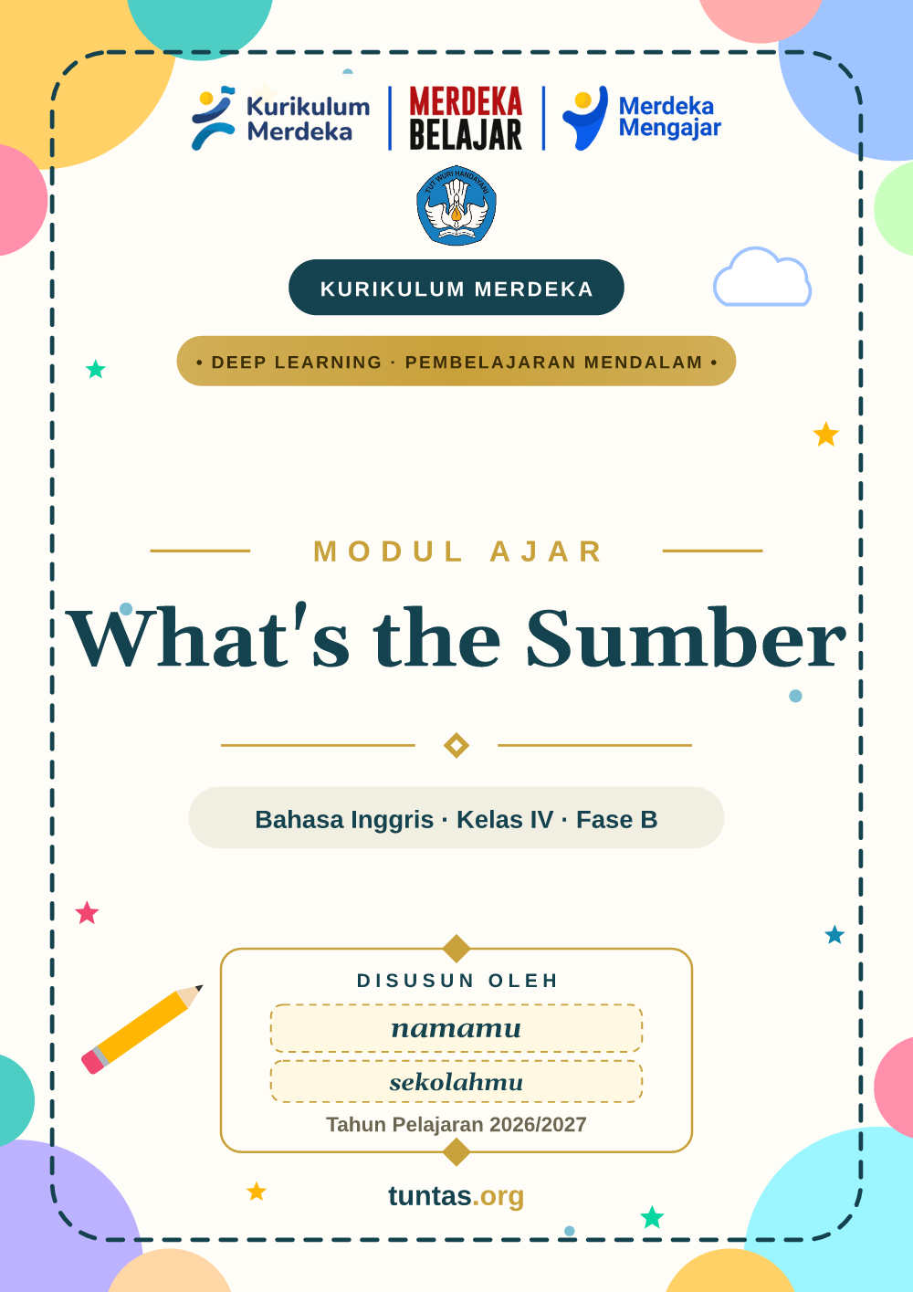 Sampul modul ajar What's the Sumber kelas 4