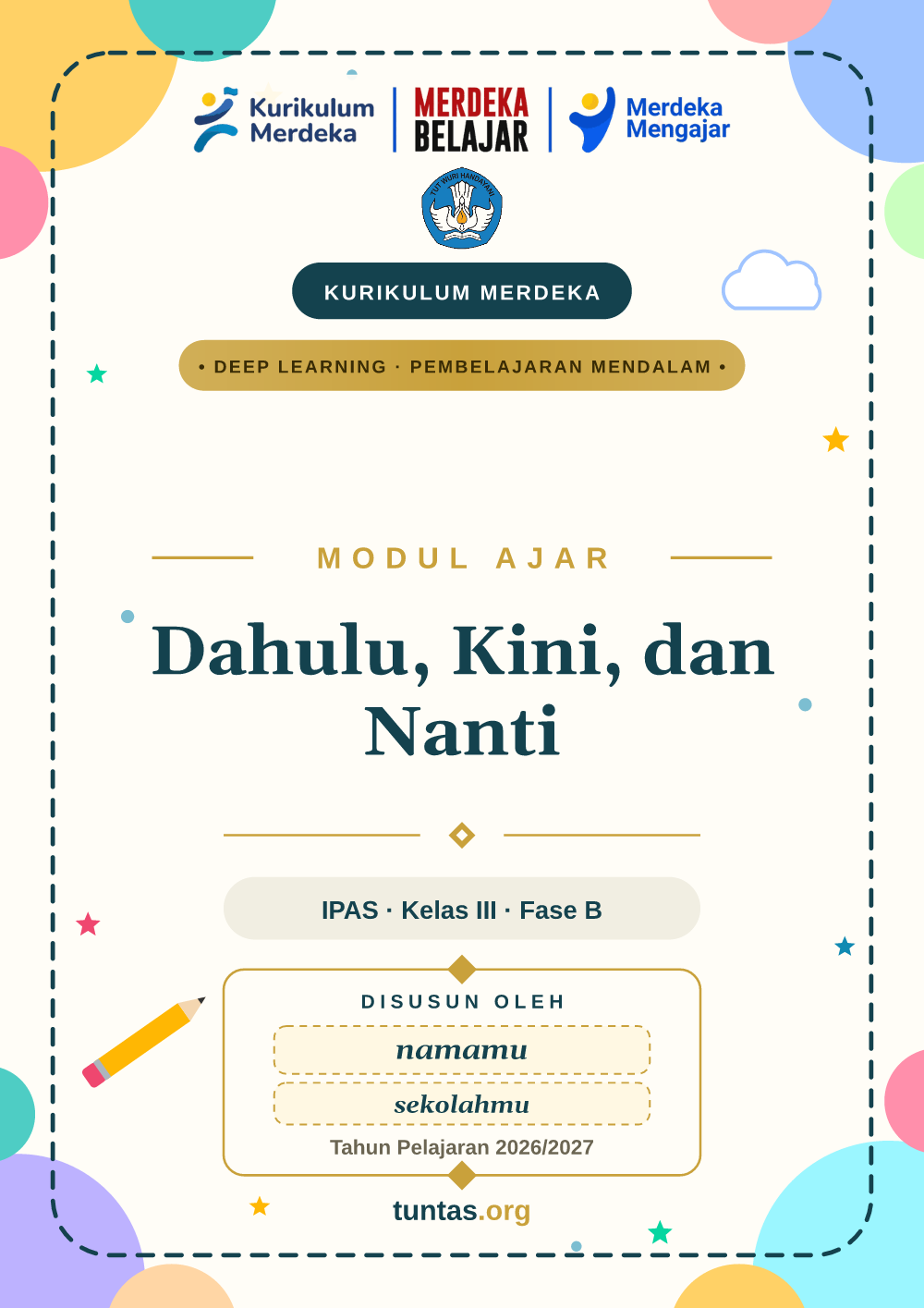 Sampul modul ajar Dahulu, Kini, dan Nanti
