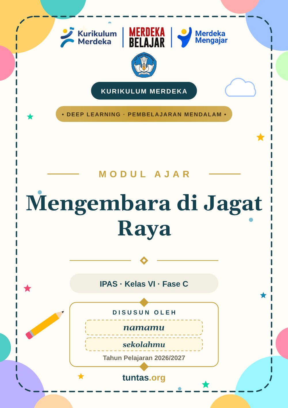 Sampul modul ajar Mengembara di Jagat Raya