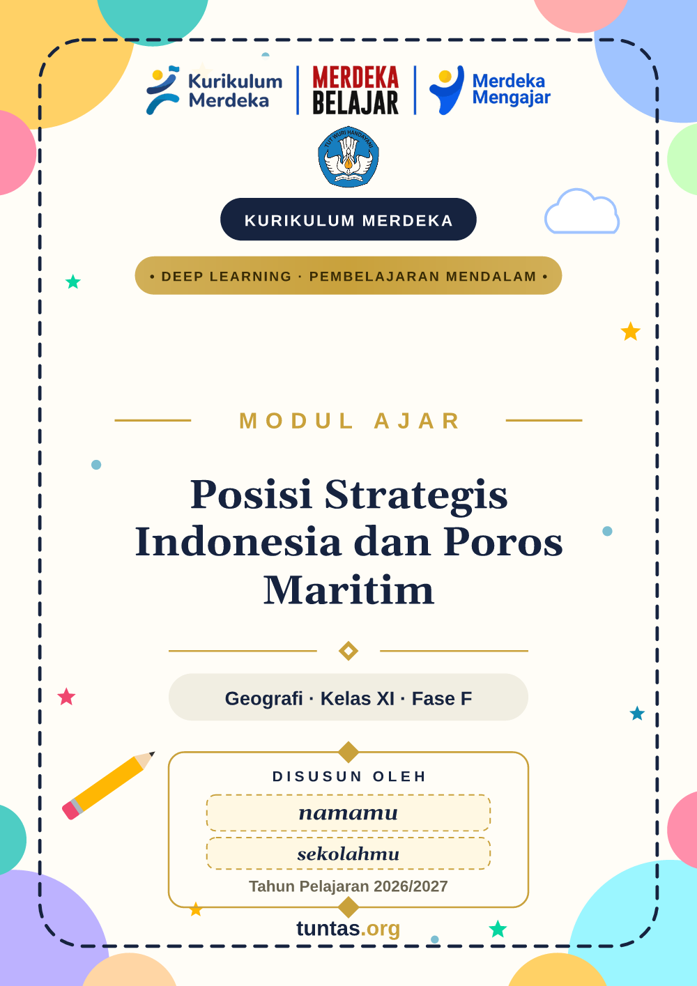Sampul modul ajar Posisi Strategis Indonesia dan Poros Maritim