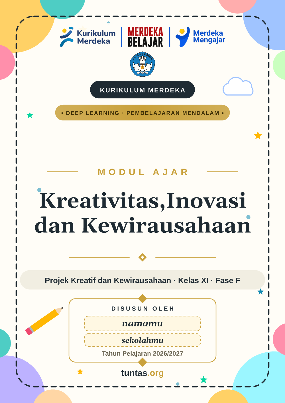 Sampul modul ajar Kreativitas,Inovasi dan Kewirausahaan