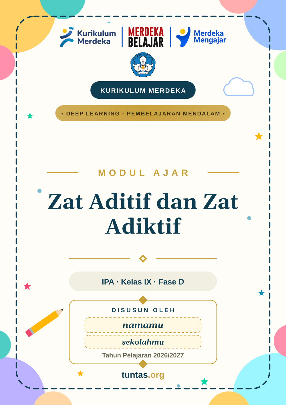 Sampul modul ajar Zat Aditif dan Zat Adiktif kelas 9