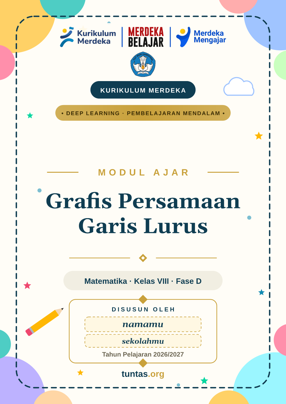 Sampul modul ajar Grafis Persamaan Garis Lurus kelas 8