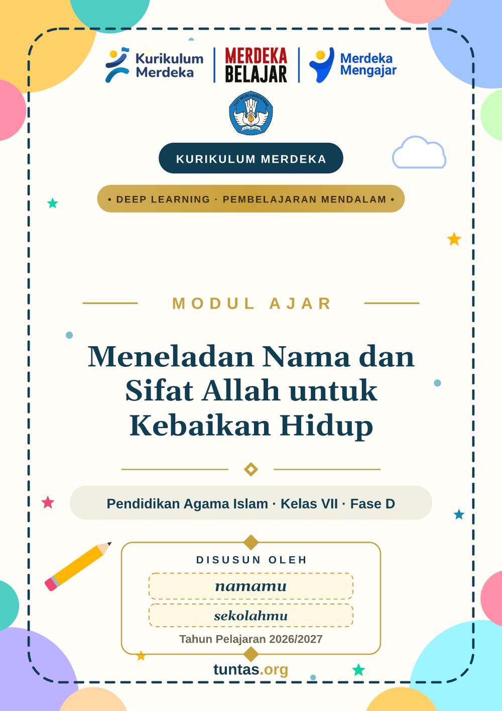 Sampul modul ajar Meneladan Nama dan Sifat Allah untuk Kebaikan Hidup