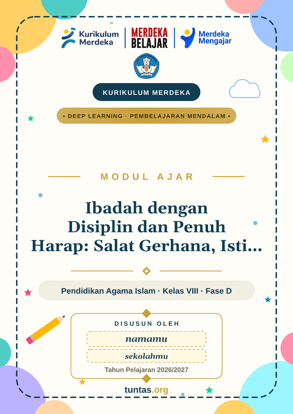 Sampul modul ajar Ibadah dengan Disiplin dan Penuh Harap: Salat Gerhana, Istiska, dan Jenazah