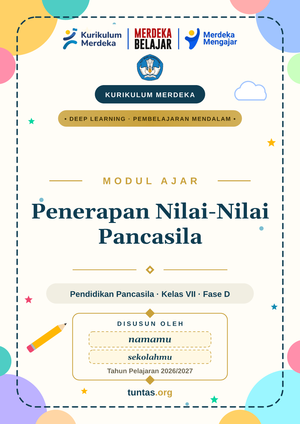 Sampul modul ajar Penerapan Nilai-Nilai Pancasila